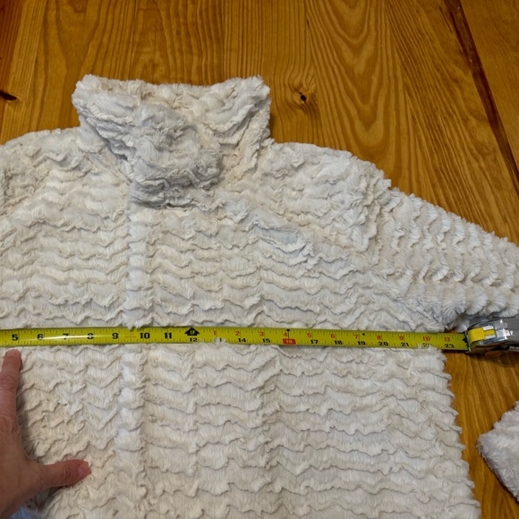 Patagonia Fleece Pelage Jacket XLarge Ivory High Pile Coat Asymmetric Zip Snap - Picture 7 of 10
